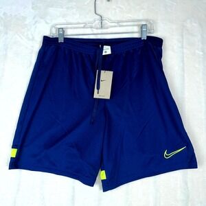 Nike Dri-FIT Shorts Men's Large Blue Neon Green Athletic Training Gym